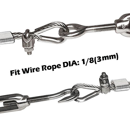 TooTaci M5 Stainless Steel Turnbuckle Tensioners, 10pcs – Hook & Eye Wire Tightener For Garden, Fence, Shade Sails