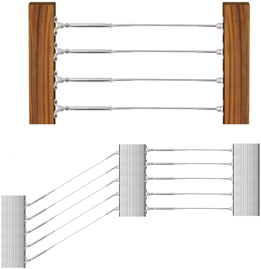 12 Pack Cable Railing Hardware Kits Fit 1/8